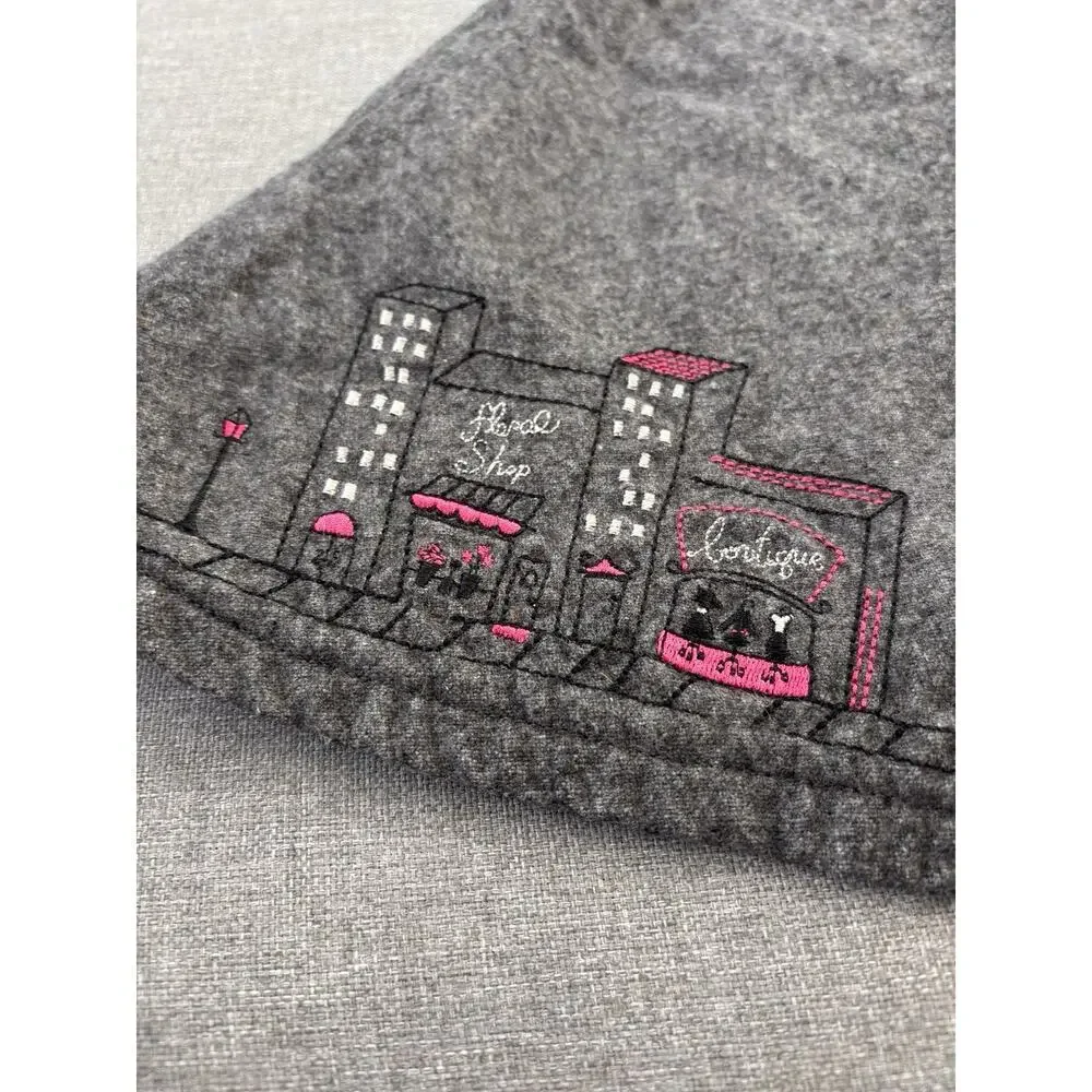 Gymboree girls Vtg CITY SIDEWALK 2003 Gray Wool Dress 12-18 mo Girl Dog Puppy